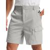 imageLibin Mens Hiking Cargo Shorts with Zipper Pockets 7 Lightweight Quick Dry Casual Shorts for Men Golf Work FishingBright Grey