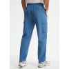 imageMens Elastic Waist Hiking Pants Lightweight Quick Dry Cargo Track Pants Travel Outdoor Athletic Clothes with 5 PocketsBlue