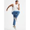 imageMens Elastic Waist Hiking Pants Lightweight Quick Dry Cargo Track Pants Travel Outdoor Athletic Clothes with 5 PocketsBlue