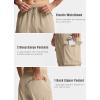 imageMens Elastic Waist Hiking Pants Lightweight Quick Dry Cargo Track Pants Travel Outdoor Athletic Clothes with 5 PocketsKhaki