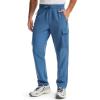 imageMens Elastic Waist Hiking Pants Lightweight Quick Dry Cargo Track Pants Travel Outdoor Athletic Clothes with 5 PocketsBlue