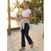 imageLibin Womens 27 29 Bootcut Pants Stretchy Casual Travel Dress Slacks Golf Athletic Workout Yoga Pants with PocketsNavy Blue