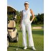 imageLibin Womens 27 29 Bootcut Pants Stretchy Casual Travel Dress Slacks Golf Athletic Workout Yoga Pants with PocketsWhite