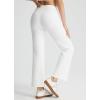 imageLibin Womens 27 29 Bootcut Pants Stretchy Casual Travel Dress Slacks Golf Athletic Workout Yoga Pants with PocketsWhite