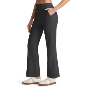 imageLibin Womens 27 29 Bootcut Pants Stretchy Casual Travel Dress Slacks Golf Athletic Workout Yoga Pants with PocketsDark Gray