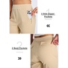 image:imageLibin Womens Pants with Pockets 2931 High Waisted Lightweight Bootcut Casual Pants for Golf Travel Work AthleticLight Khaki