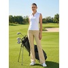 image:imageLibin Womens Pants with Pockets 2931 High Waisted Lightweight Bootcut Casual Pants for Golf Travel Work AthleticLight Khaki