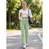 image:imageLibin Womens Pants with Pockets 2931 High Waisted Lightweight Bootcut Casual Pants for Golf Travel Work AthleticPea Green