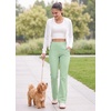 image:imageLibin Womens Pants with Pockets 2931 High Waisted Lightweight Bootcut Casual Pants for Golf Travel Work AthleticPea Green