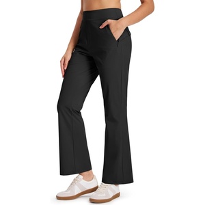 image:imageLibin Womens Pants with Pockets 2931 High Waisted Lightweight Bootcut Casual Pants for Golf Travel Work AthleticBlack