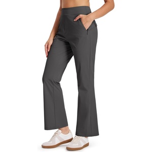 image:imageLibin Womens Pants with Pockets 2931 High Waisted Lightweight Bootcut Casual Pants for Golf Travel Work AthleticDark Grey