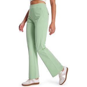image:imageLibin Womens Pants with Pockets 2931 High Waisted Lightweight Bootcut Casual Pants for Golf Travel Work AthleticPea Green