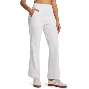 image:imageLibin Womens Pants with Pockets 2931 High Waisted Lightweight Bootcut Casual Pants for Golf Travel Work AthleticWhite